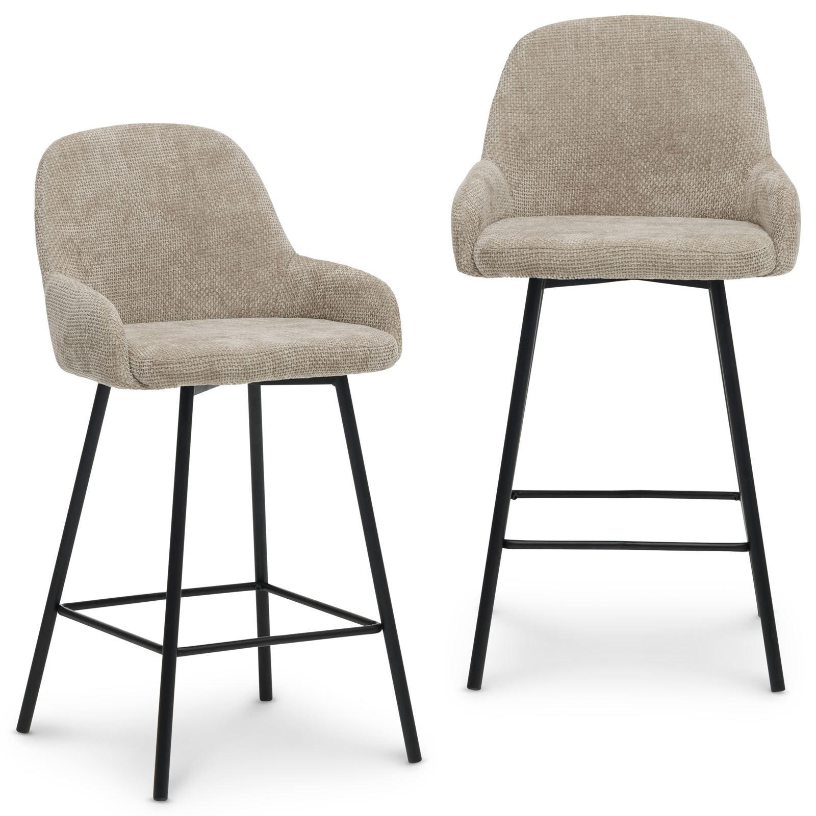 BARHOCKER VIVIANNE 2ER-SET - Beige, Textil (50/95/53cm) - IDIMEX