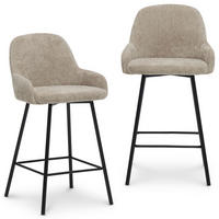 BARHOCKER VIVIANNE 2ER-SET - Beige, Textil (50/95/53cm) - IDIMEX