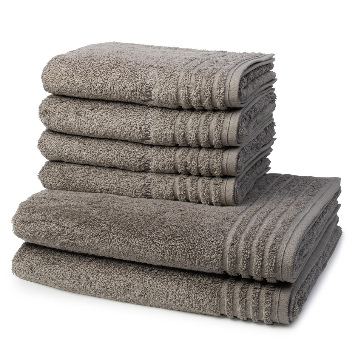 FROTTIERSET Vienna Style Supersoft 6-teilig - Grau, Textil (50/100cm) - Vossen
