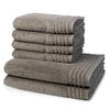 FROTTIERSET Vienna Style Supersoft 6-teilig - Grau, Textil (50/100cm) - Vossen