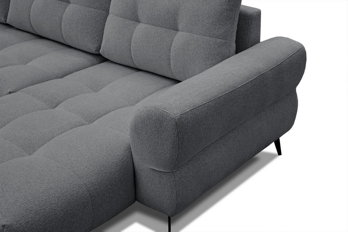 ECKSOFA SALVINI 4-Sitzer, graphitfarben - Schwarz/Graphitfarben, Holzwerkstoff/Textil (292/158cm) - Courtois Laville