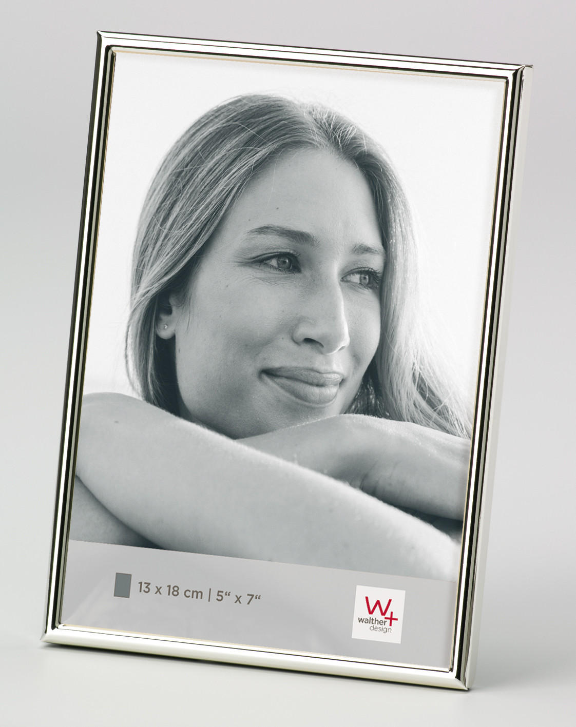 BILDERRAHMEN Chloe 13x18, silber - Silberfarben, Metall (13.3/18.7/1cm) - walther design