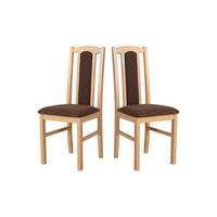 ESSZIMMERSTUHL - Set 2x Bos 7 Sonoma, soro 28 - Braun/Sonoma Eiche, Holz (43/96/40cm) - Leaf Design