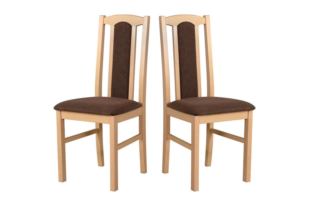 ESSZIMMERSTUHL - Set 2x Bos 7 Sonoma, soro 28 - Braun/Sonoma Eiche, Holz (43/96/40cm) - Leaf Design