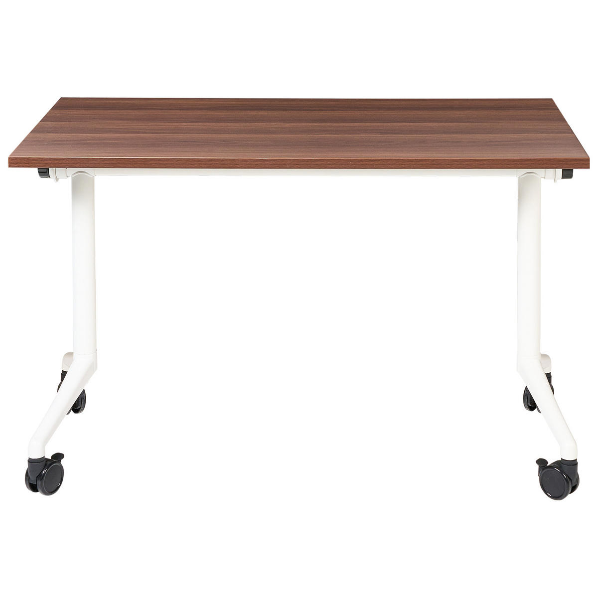 PSACÍ STŮL Skládací Tmavě hnědý 120/60 cm Cavi - bílá/hnědá, kompozitní dřevo (60/120/73cm) - Beliani