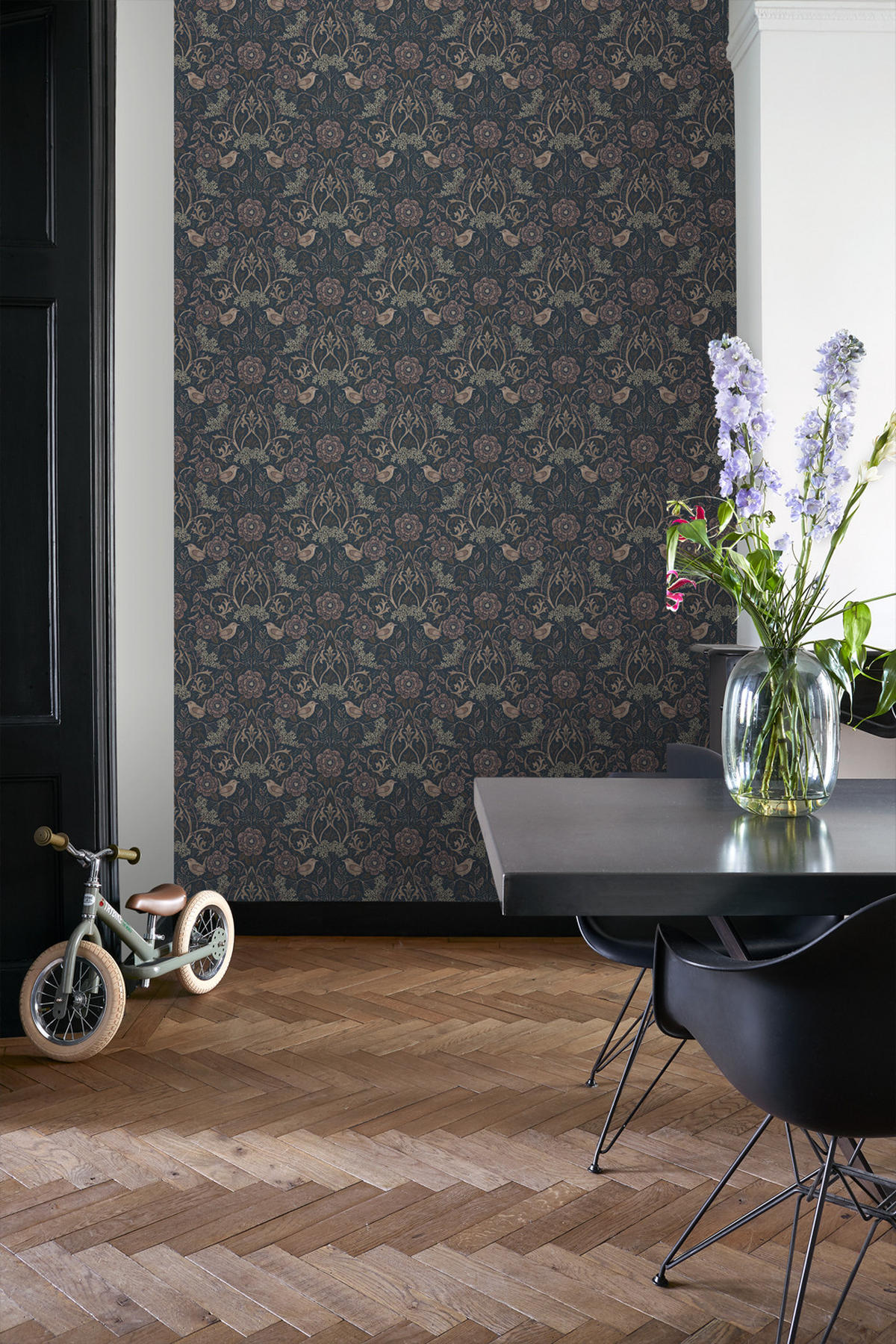 TAPETE Blumen und Vögel 53 cm x 10.05 m - Blau, Papier (53/1000cm) - ESTAhome