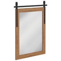 WANDSPIEGEL Gehärtetes Glas MDF Hellbraun - Hellbraun, Holzwerkstoff (2/86.5/61cm) - HOMCOM