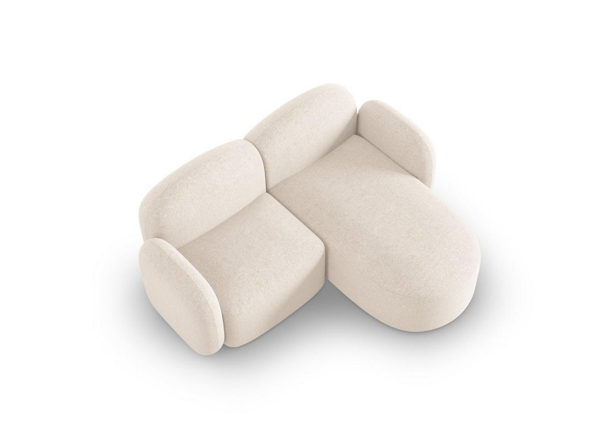 ECKSOFA rechts Blair aus Chenille-Stoff beige clair melange 3 Sitzplätze - Beige, Textil (155/194cm) - Micadoni
