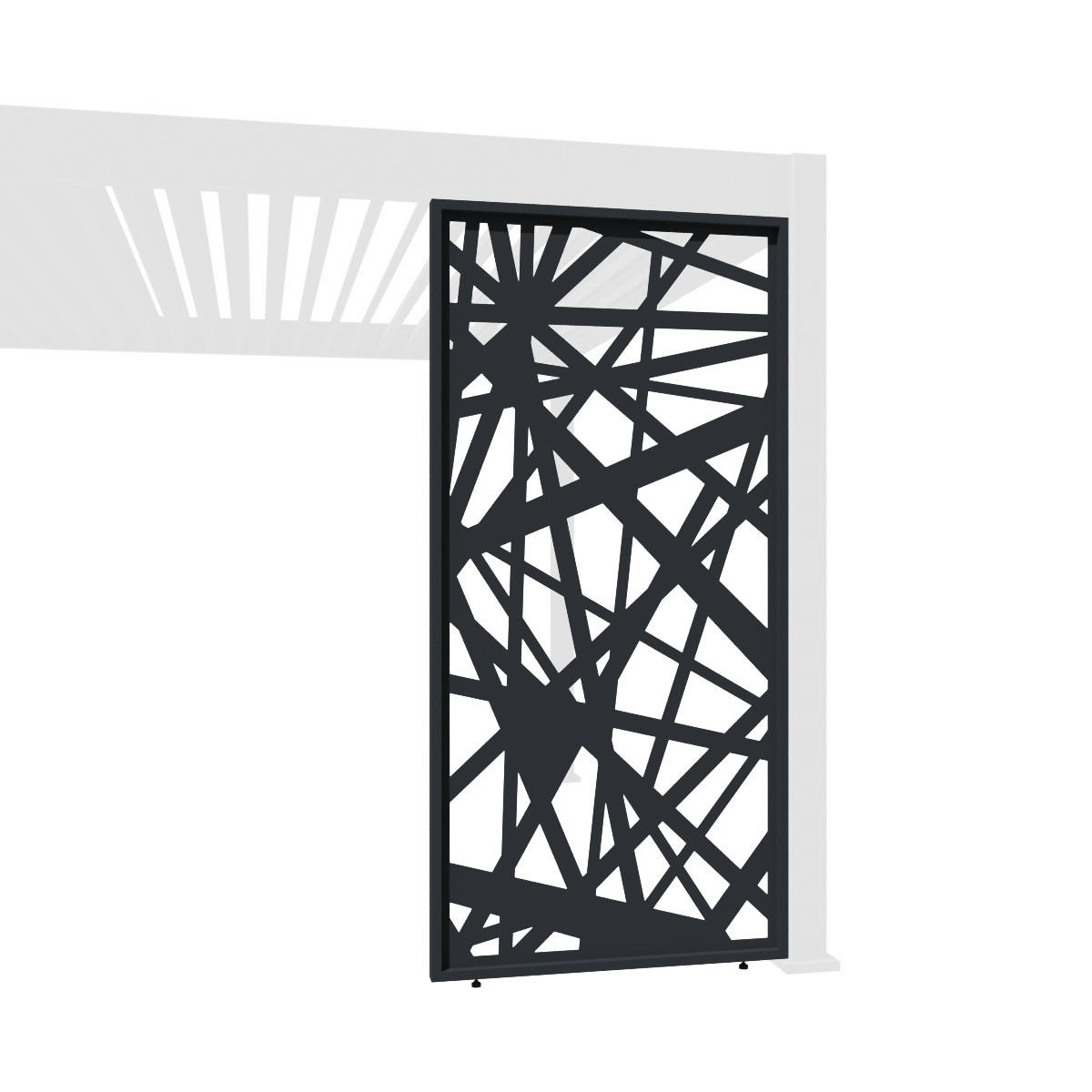 SEITENWAND für Pergola aus Aluminium 123cm Grau - Anthrazit, Metall (123/234/6cm) - WEIDE