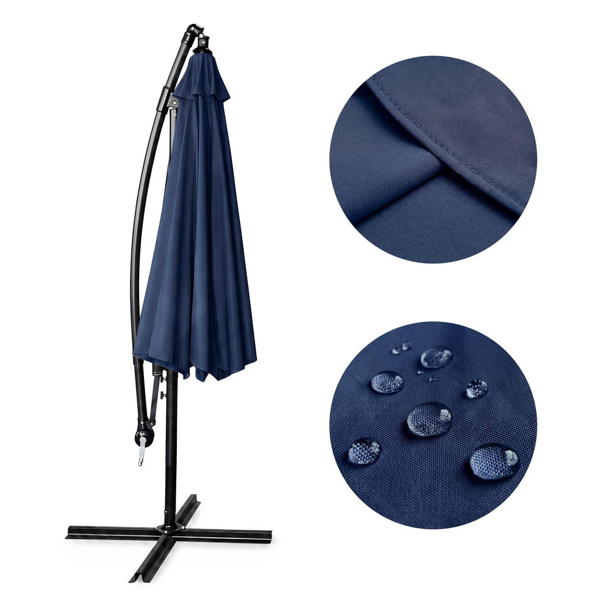 SONNENSCHRIM Marine 245/300 cm - Schwarz/Dunkelblau, Metall (300/300cm) - Akord