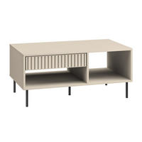 WOHNZIMMERTISCH rechteckig CALETTO Beige 100 cm - Beige/Schwarz, Holzwerkstoff/Metall (60/100/45cm) - Selsey