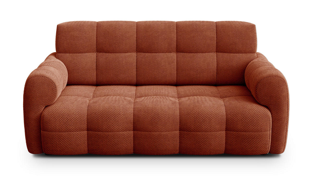 SOFA MELLOW 2,5-Sitzer, dunkelorange - Dunkelorange/Schwarz, Holz/Textil (183/87/98cm) - Wozimo