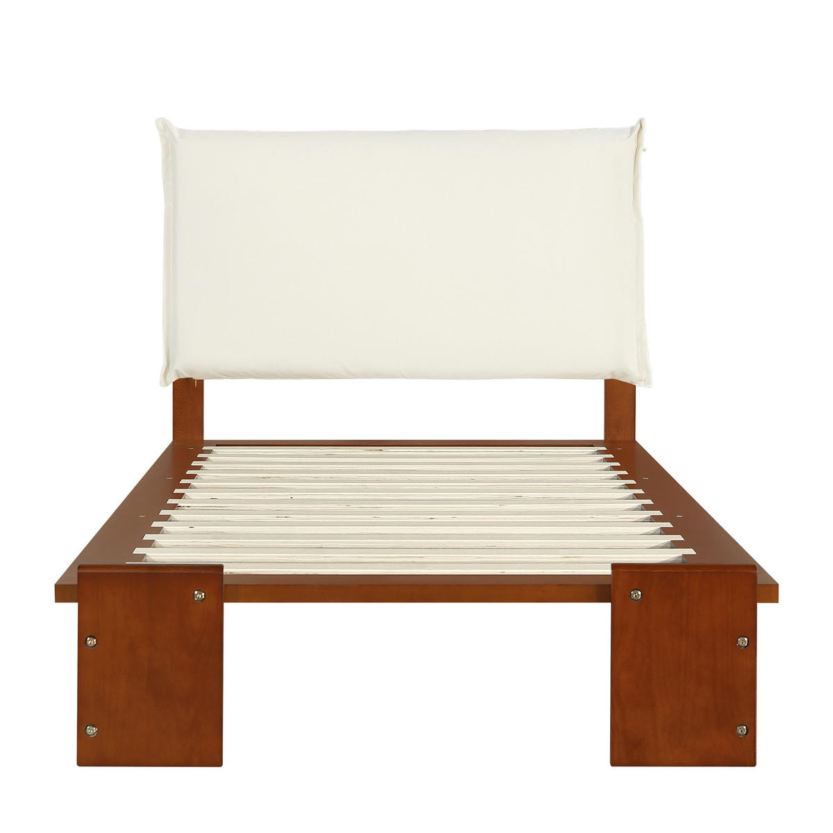 POLSTERBETT 90/200 cm in Dunkelbraun Stoff - Braun, Holzwerkstoff/Textil (90/200cm) - WISHDOR