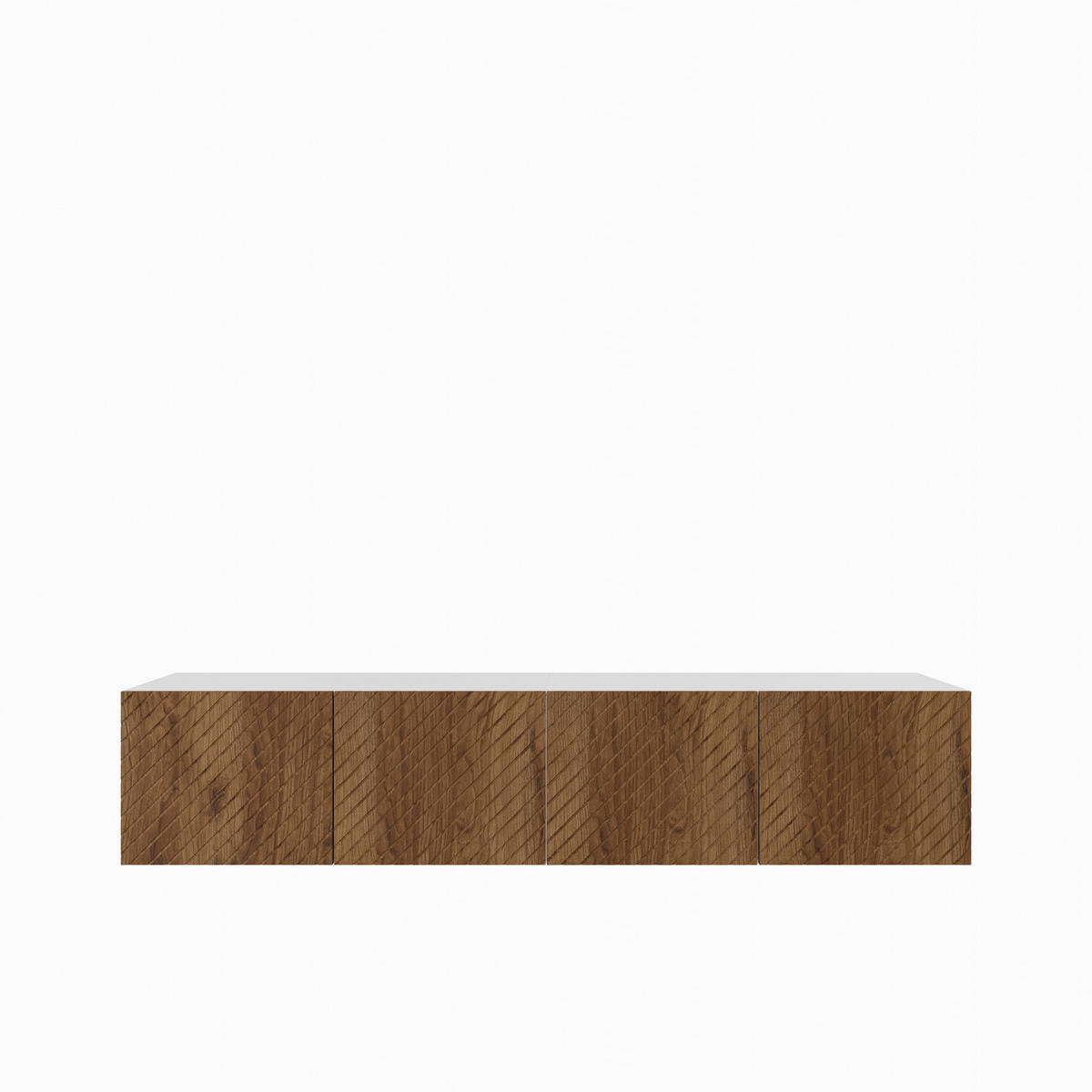 TV-SCHRANK Nicole 200 cm (2x100) viertürig, weiß, catania - Weiß/Braun, Kunststoff (200/41/41cm) - Margaret Hadas24