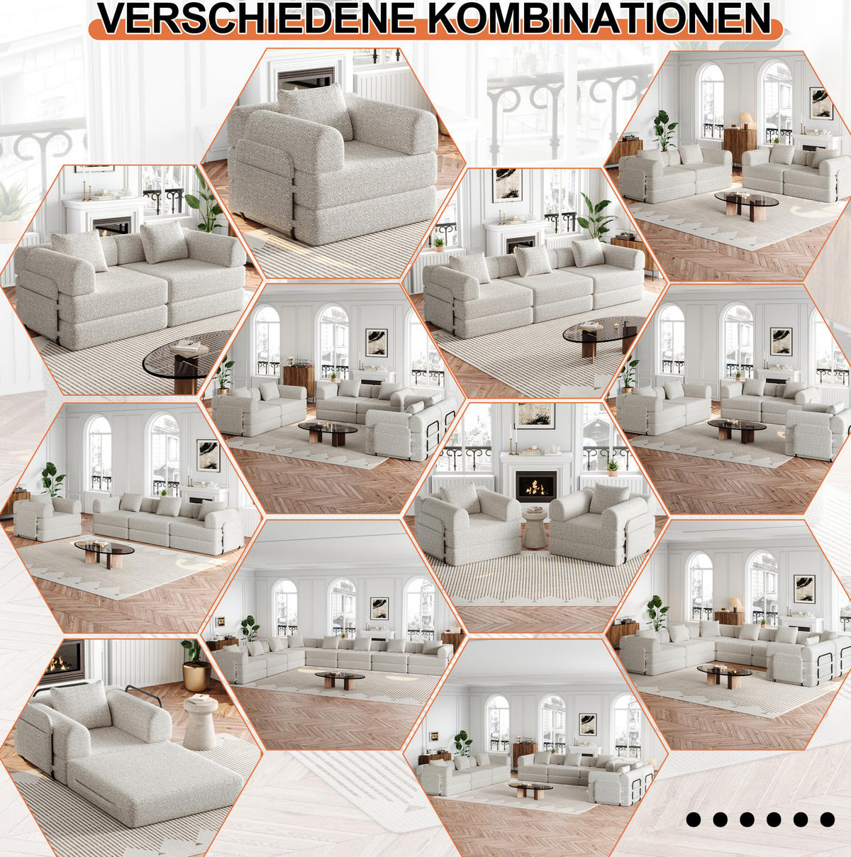 SCHLAFSOFA 2-in-1 in Khaki – mit Armlehnen-Staufach und Chenillebezug - Naturfarben, Textil (181.6/49.5/94cm) - BEAOK