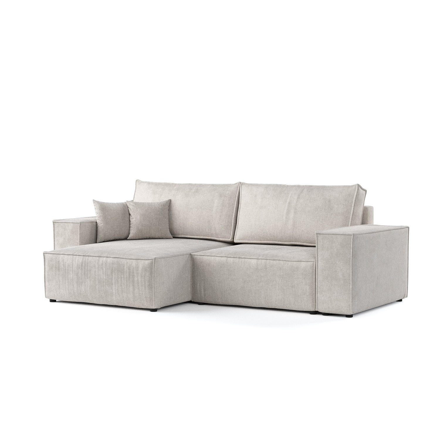 ROHOVÁ SEDAČKA CAVO, textil, Světle béžová - černá/béžová, dřevo/kompozitní dřevo (255/148cm) - AltaBeds