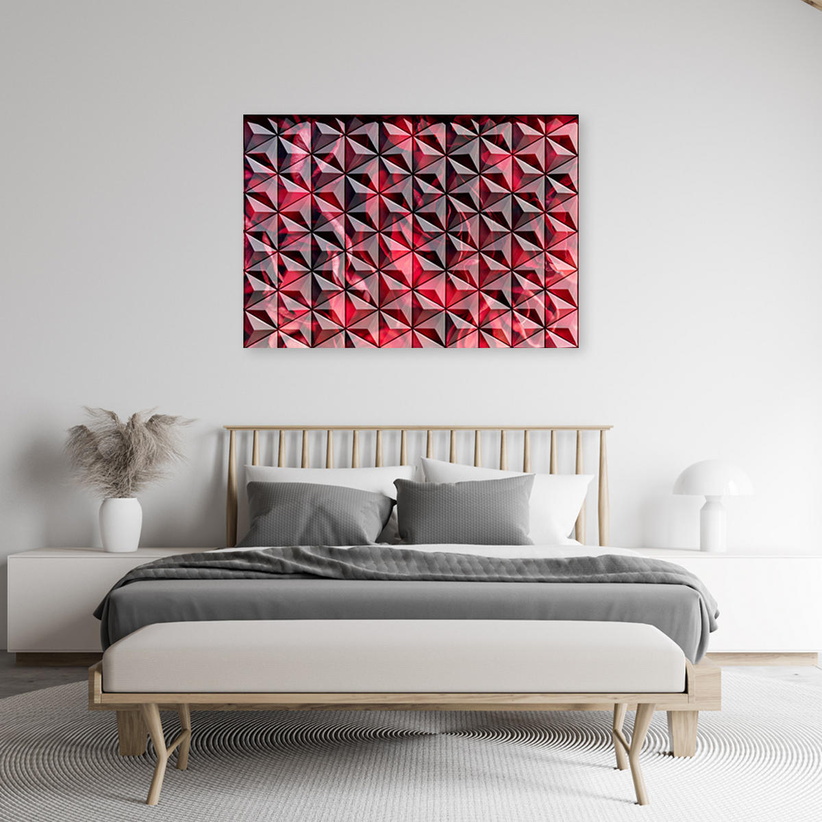 WANDBILD rote geometrie - Rot, Textil (60/40cm) - Feeby