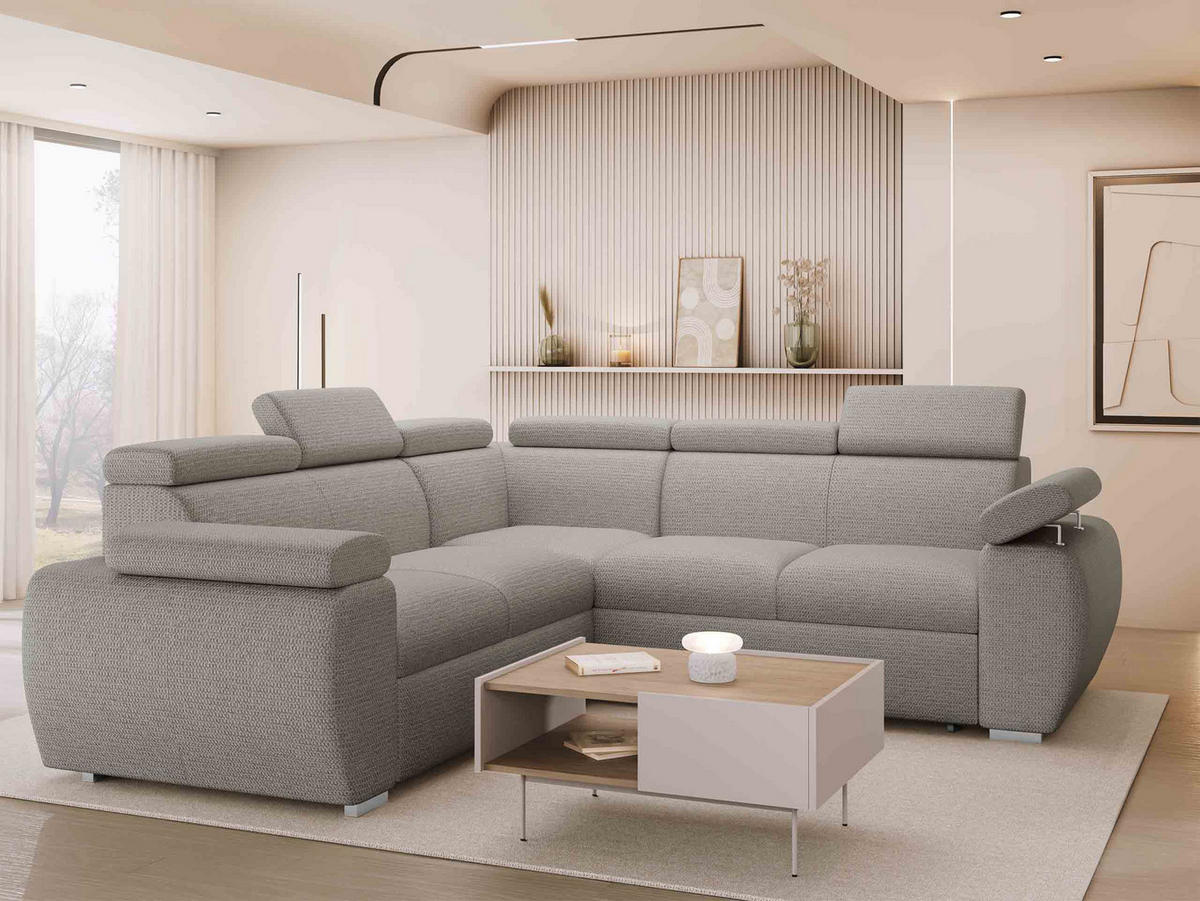 ECKSOFA Boston Maxi - Chromfarben/Greige, Holz/Textil (260/260cm) - MIRJAN24