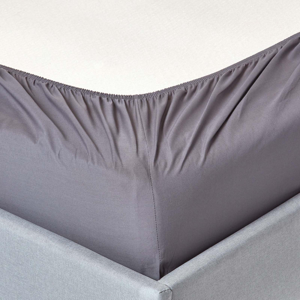 SPANNBETTLAKEN extra hoch, Ägyptische Baumwolle, Fadendichte 200 - Dunkelgrau, Textil (180/200cm) - Homescapes