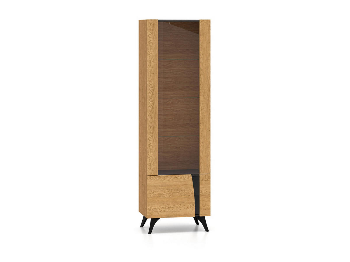 VITRINE – 58 cm – Toscania – Eichefarben – Anschlag links – VT-GEN165 - Eichefarben, Holzwerkstoff (58/190/40cm) - hi-markt