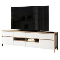 TV-LOWBOARD weiß, Eiche, TV Unterteil skandinavisch 193 cm, Soft-Close, Finnes - Eichefarben/Weiß, Holzwerkstoff/Metall (193/58/39cm) - Furn.Design