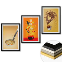 WANDBILDER 3er-Set - 40x60 cm Schwarzer Rahmen - Küchenthemen - Schwarz, Kunststoff (40/60cm) - ArtPrintCave