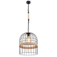 HÄNGELEUCHTE HALIA Schwarz Hanfseil - Schwarz, Metall (35/35/140cm) - Globo Lighting