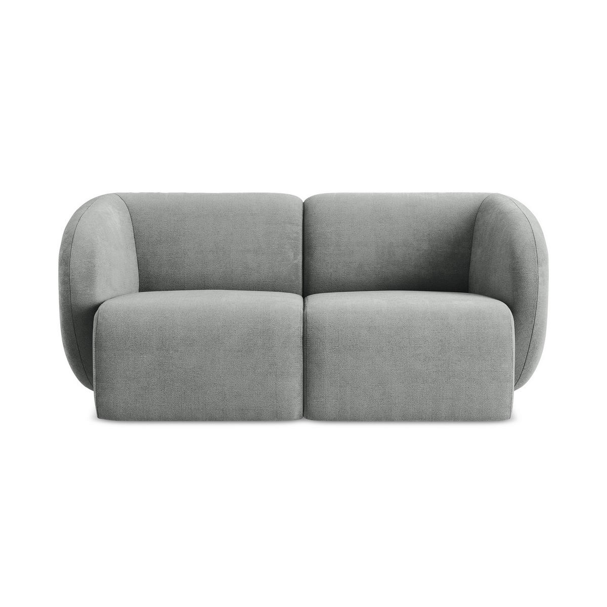 2-SITZER-SOFA Chenille Stoff Grau - Schwarz/Grau, Holzwerkstoff/Kunststoff (174/75/94cm) - LaMiaSofa