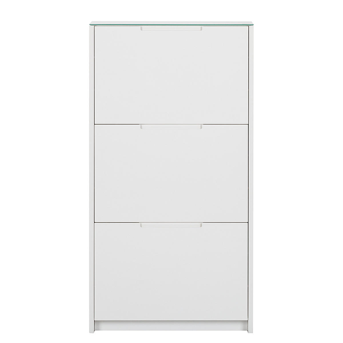 SCHUHKIPPER - MDF - Weiß Hochglanz, Glas/Holzwerkstoff (64/120/18cm) - home24