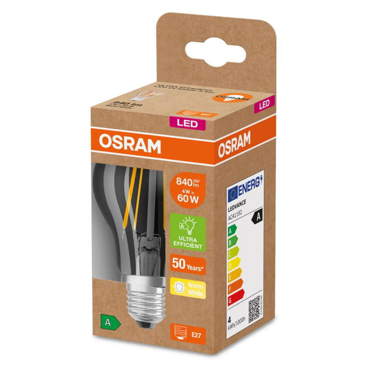 LEUCHTMITTEL E27 - Birne A60 Set - Transparent, Glas (6/10.5cm) - Osram