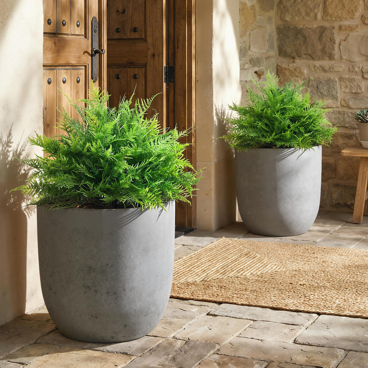 KUNSTPFLANZE 2er Set PE Aluminium Grün - Grün, Kunststoff (60cm) - HOMCOM