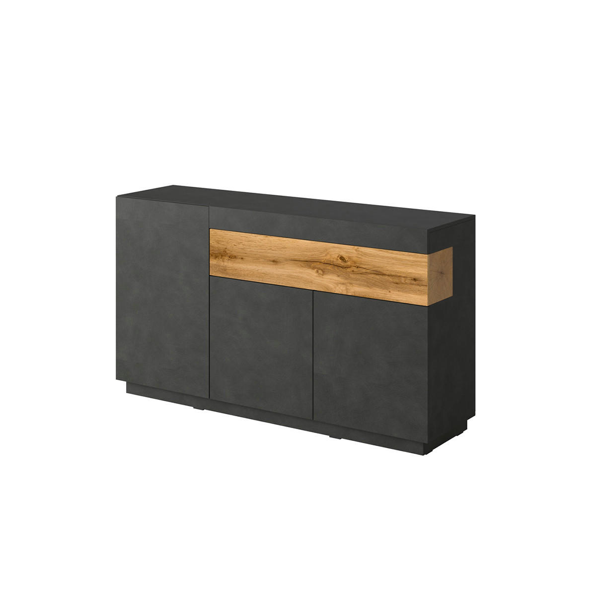 SIDEBOARD Andrea Anthrazitgrau und Holz - Grau, Holzwerkstoff (150/85/40cm) - Petits-meubles