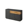 SIDEBOARD Andrea Anthrazitgrau und Holz - Grau, Holzwerkstoff (150/85/40cm) - Petits-meubles
