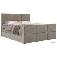 POSTEL BOXSPRING DELNOR KING DUO 140/200 - Šedobéžová Strukturovaná látka - Topper Visco - H3 - černá/šedobéžová, textil/plast (140/200cm) - MKS
