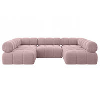 WOHNLANDSCHAFT modulares Sofa Garvo-U1 - 285x190x70 cm Rosa Cord - Rosa, Holzwerkstoff/Textil (285/70/190cm) - ALTDECOR