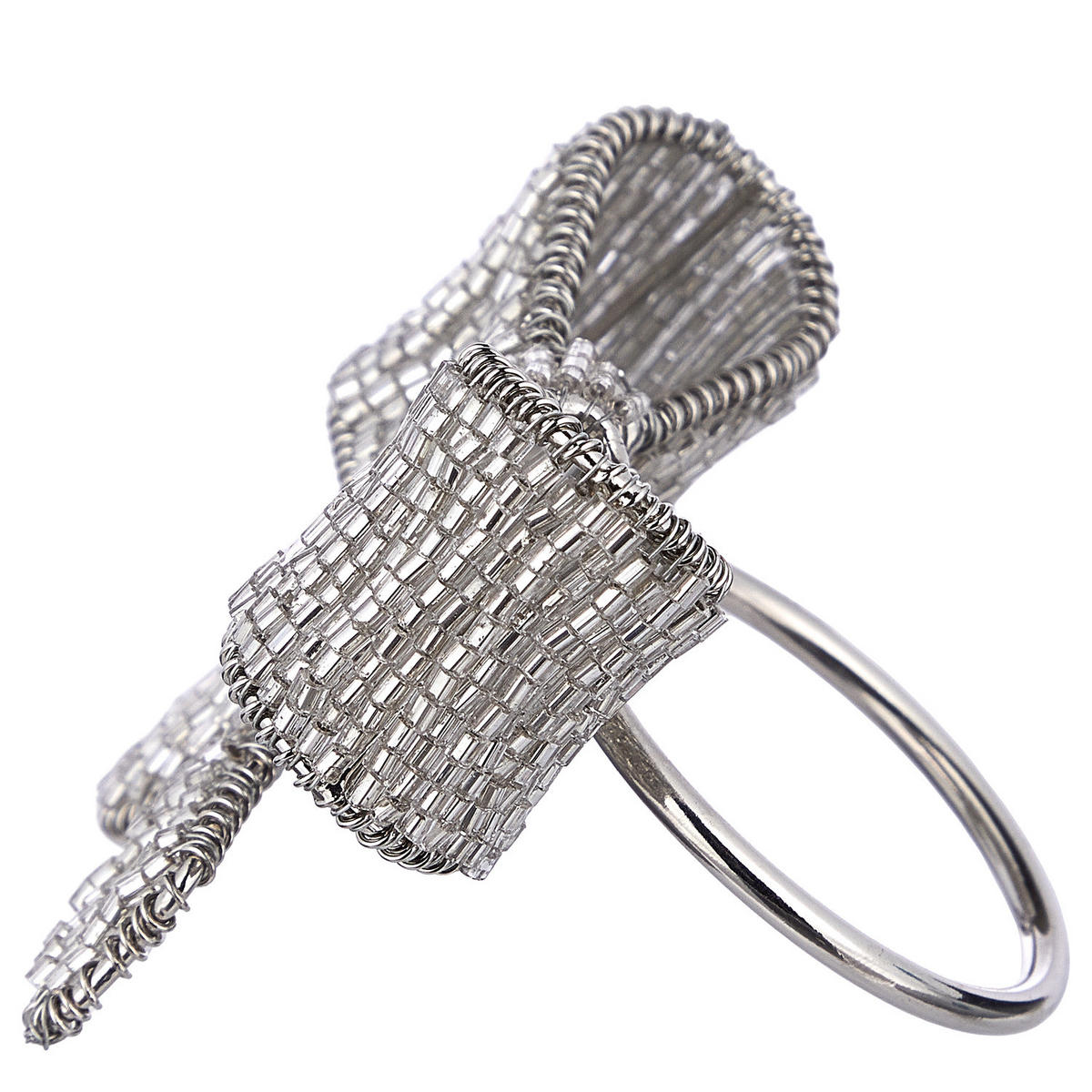 SERVIETTENRING ROYAL HEIGHTS 4er-Set - Silberfarben, Glas/Metall (7/6cm) - Butlers
