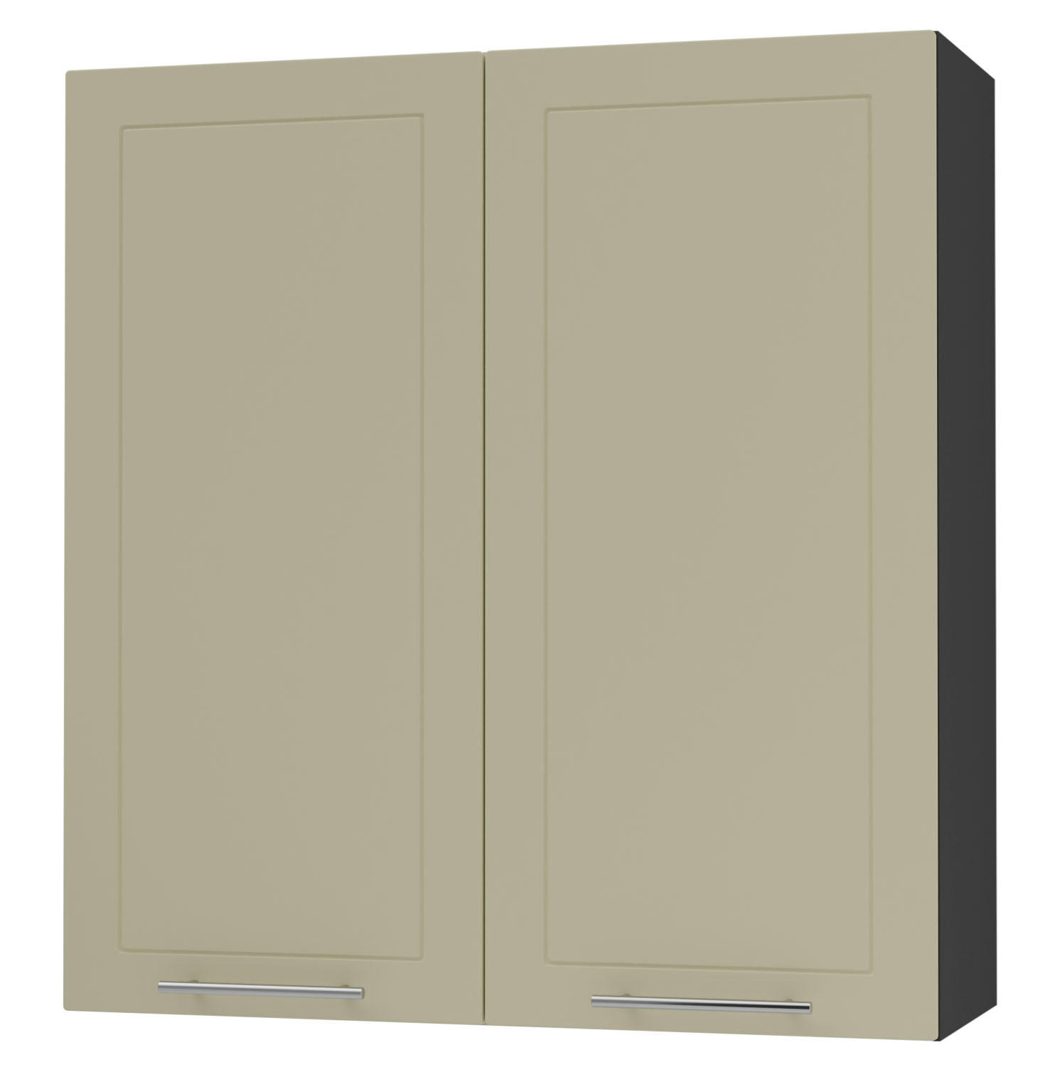KÜCHENHÄNGESCHRANK Kvantum W4/90 Vanille Matt / Schwarz Matt 90 / 32,5 / 96cm - Creme/Schwarz, Holz/Holzwerkstoff (90/96/32.5cm) - Feldmann-Wohnen