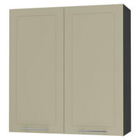 KÜCHENHÄNGESCHRANK Kvantum W4/90 Vanille Matt / Schwarz Matt 90 / 32,5 / 96cm - Creme/Schwarz, Holz/Holzwerkstoff (90/96/32.5cm) - Feldmann-Wohnen