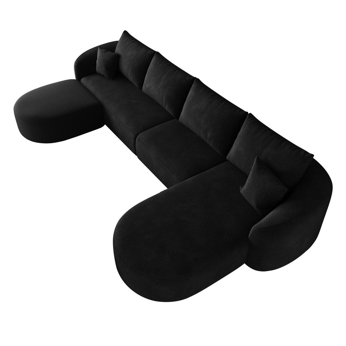 WOHNLANDSCHAFT Schwarz 336/168/85 cm 6-Sitzer Modular - Schwarz, Textil (336/85/168cm) - PANGIVO