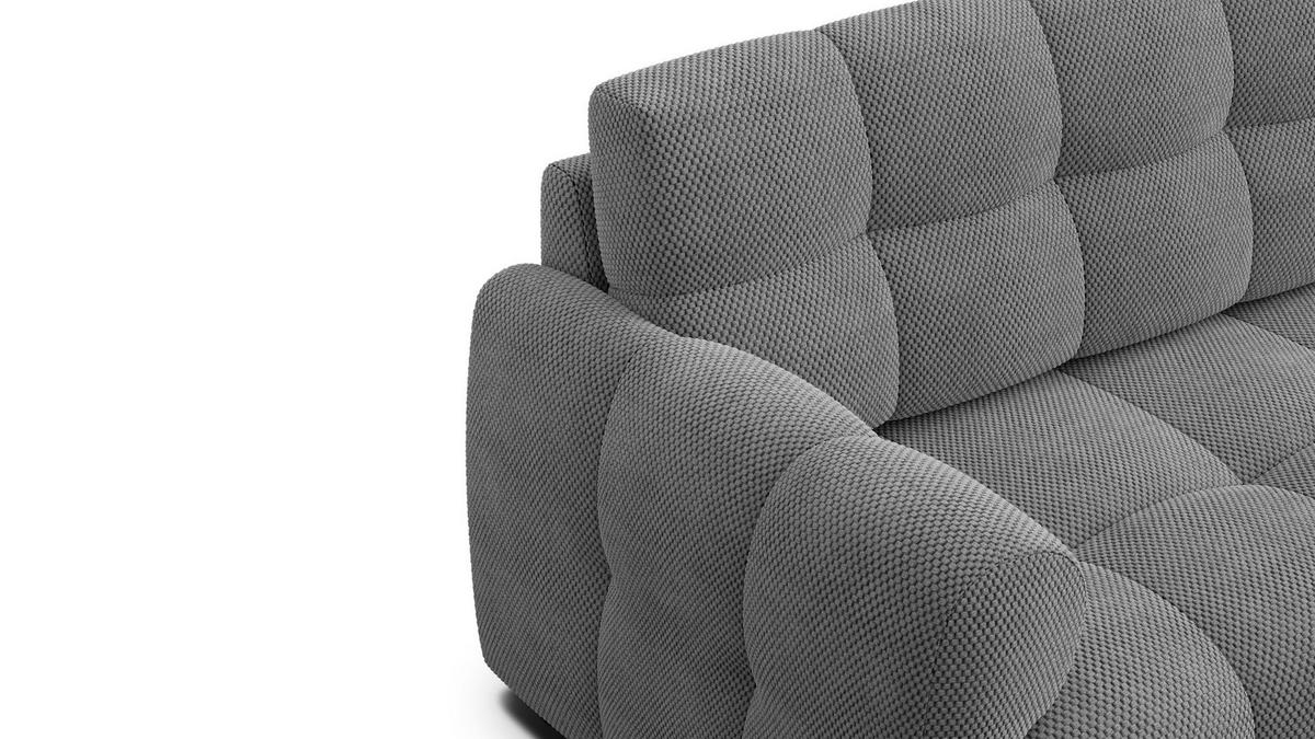 ECKSOFA MELLOW 3-Sitzer, grau - Schwarz/Grau, Holz/Textil (232/156cm) - Courtois Laville