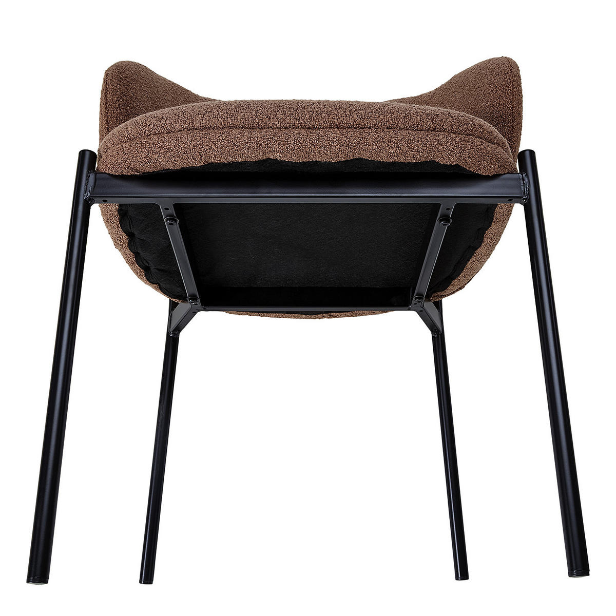 POLSTERSTUHL - Stahl / Bouclé, 2er-Set - Rostfarben/Schwarz, Textil (57/76/58cm) - home24