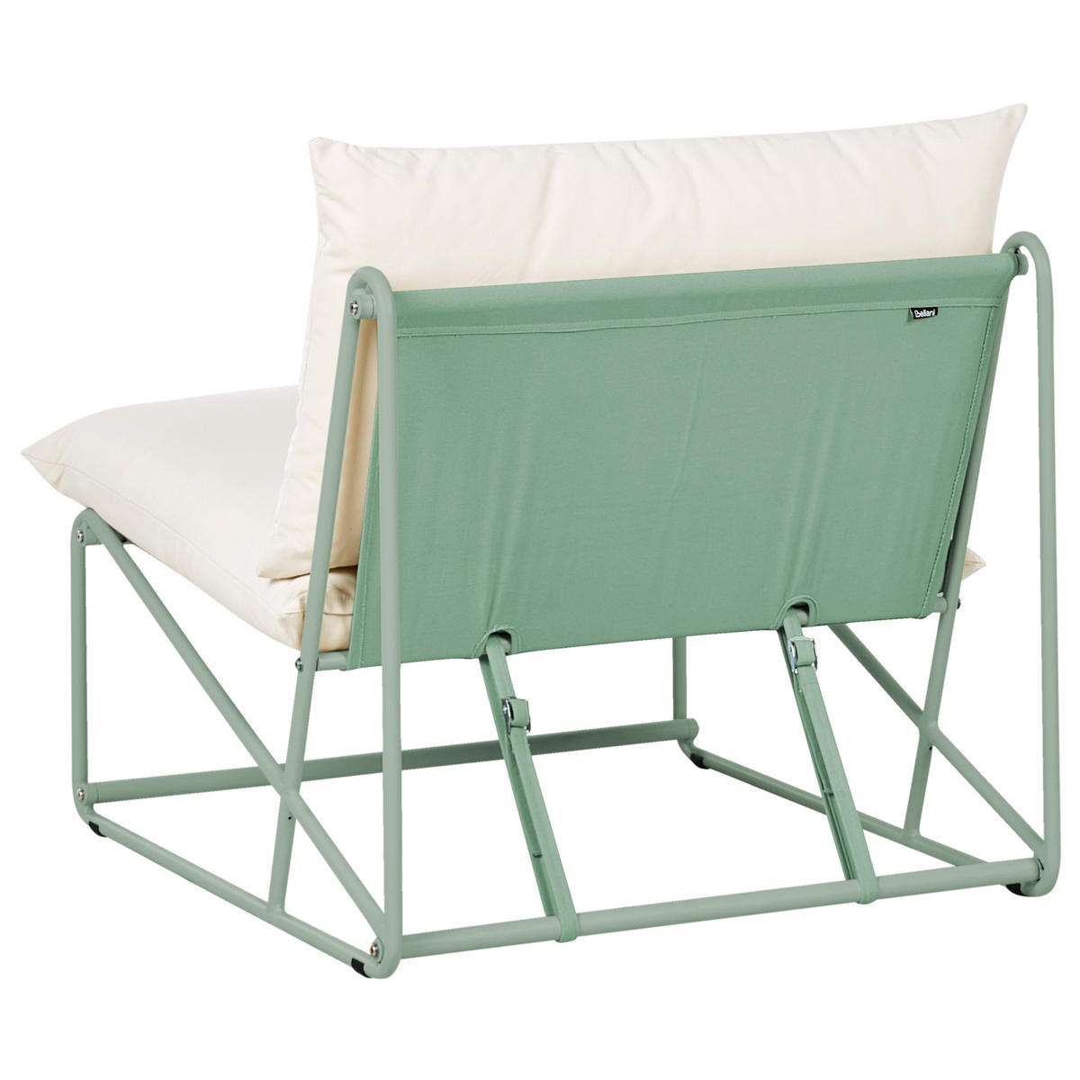 GARTENSTUHL Hellbeige Pico - Beige/Grün, Metall (80/88/88cm) - Beliani