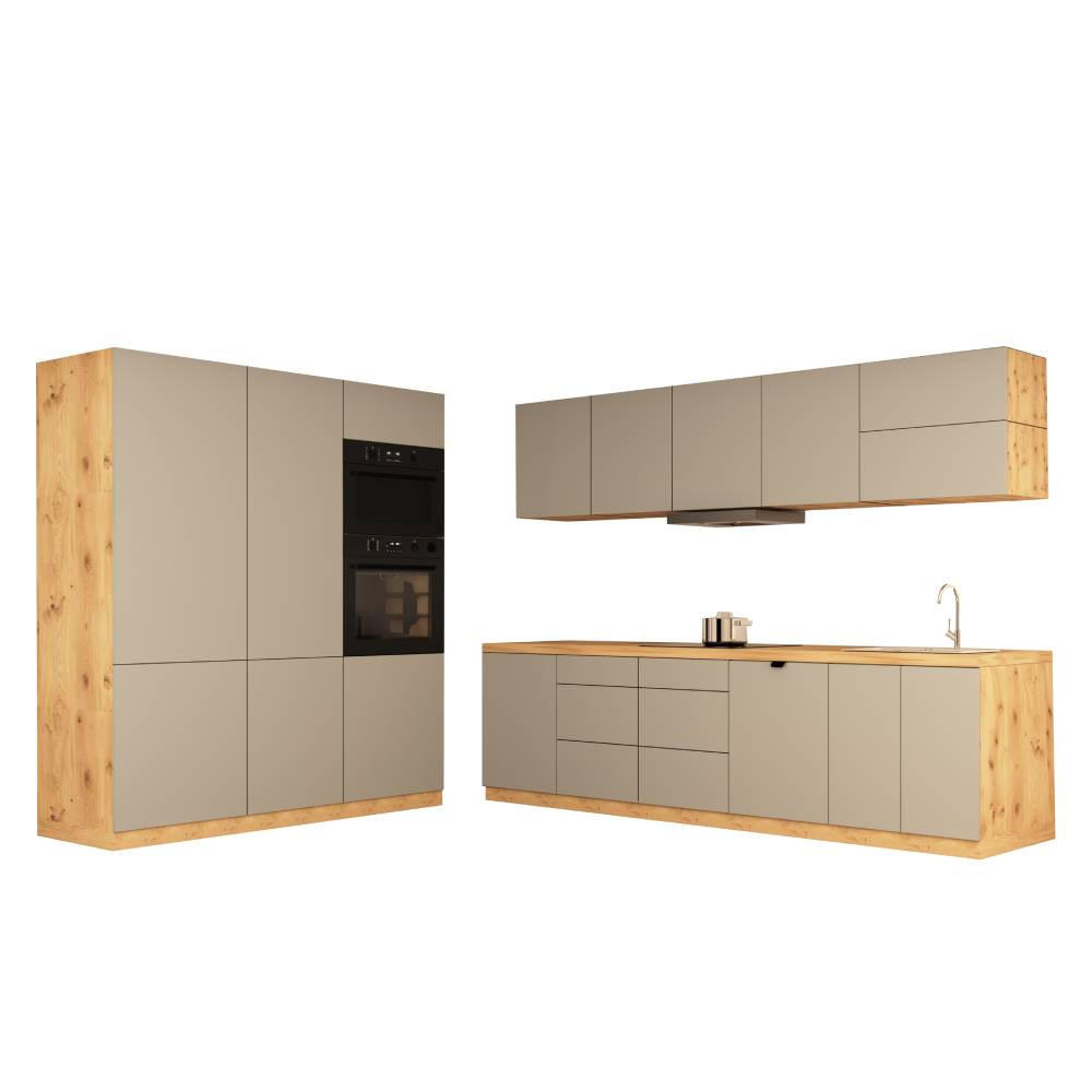 Milaros Markt Küchenzeile Beige 480x212x58 cm