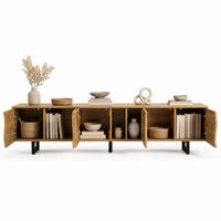 TV-LOWBOARD aus MDF und Spanplatte 191x38x46,5 cm Natur mit offenen Fächern - Hellbraun, Holzwerkstoff (191/46.5/38cm) - IVMEU