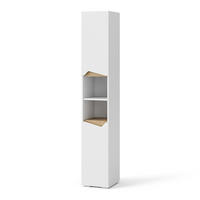 BADSCHRANK Marelle Weiß 30 x 180 cm mit Türen, und offenen Fächern - Weiß, Holzwerkstoff (30/180/35cm) - Vicco