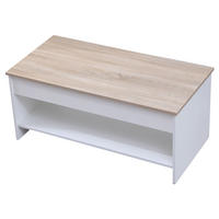 COUCHTISCH Hedda Weiß und Holz - Hellbraun/Weiß, Holzwerkstoff (100/50/58cm) - Happy Garden