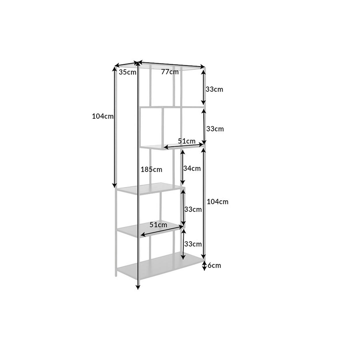 STANDREGAL SLIM LINE Schichtholz Schwarz 185 cm - Schwarz, Holzwerkstoff/Metall (77/185/35cm) - riess-ambiente