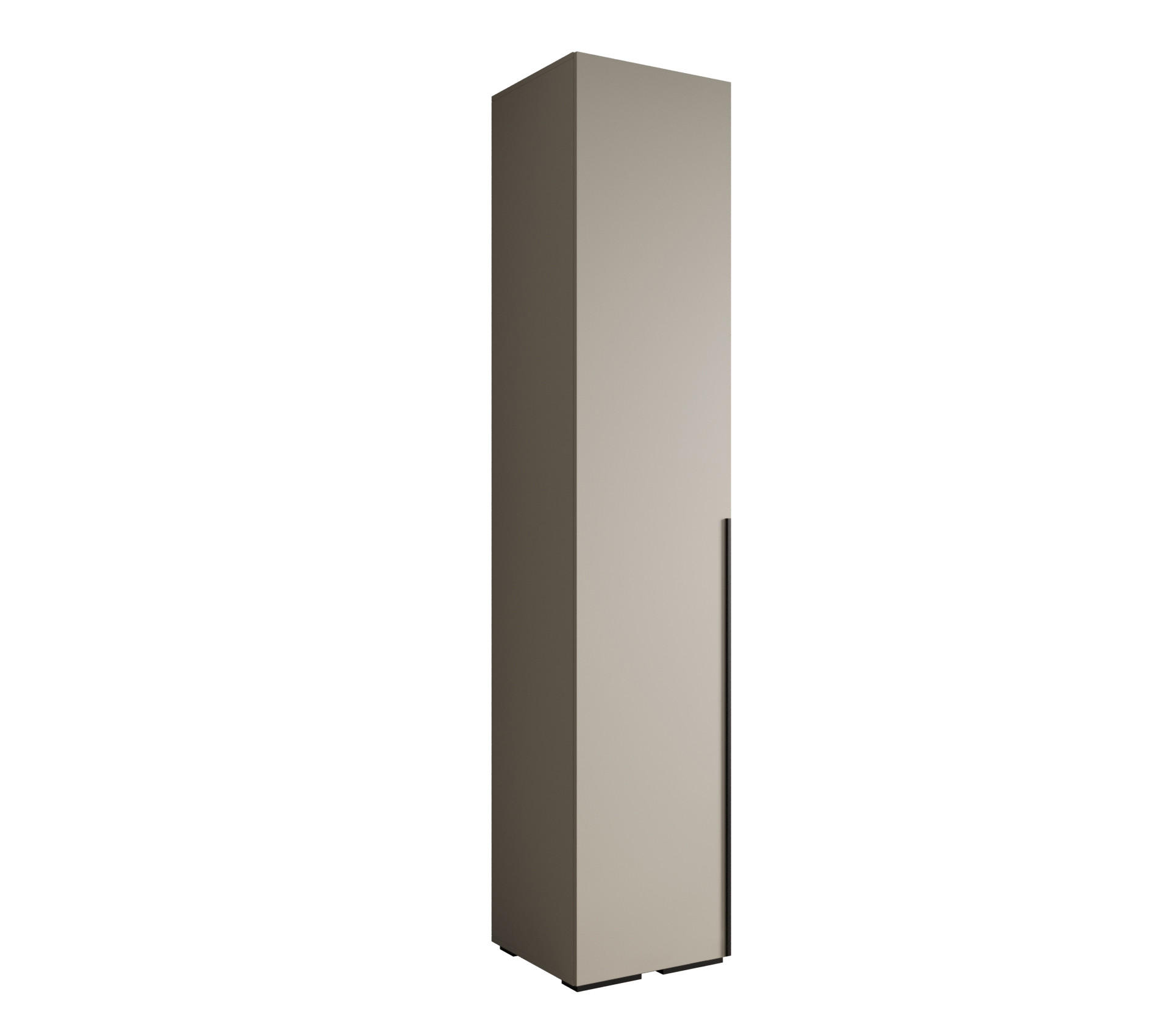 DREHTÜRENSCHRANK 236.7/50/47 1-türig - Kaschmir/Schwarz, Holz/Metall (50/236.7/47cm) - MÖBEL KRYSPOL