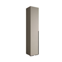 DREHTÜRENSCHRANK 236.7/50/47 1-türig - Kaschmir/Schwarz, Holz/Metall (50/236.7/47cm) - MÖBEL KRYSPOL