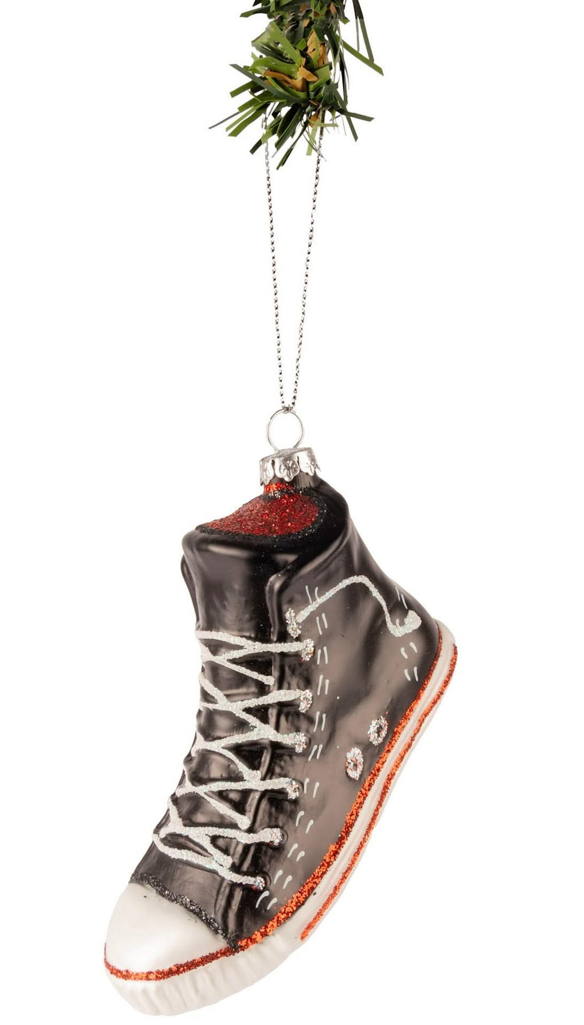 WEIHNACHTSKUGEL Sneaker Schwarz 11 cm - Schwarz, Glas (5/8/1cm)